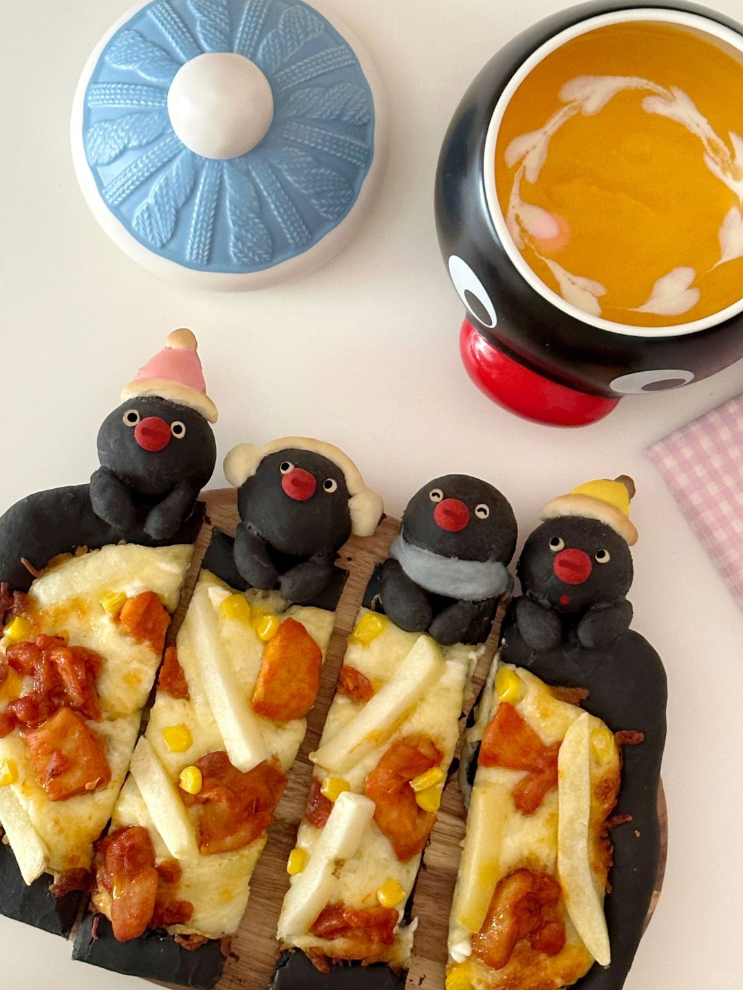 Pingu企鹅奥尔良粗薯披萨&奶油南瓜浓汤💗