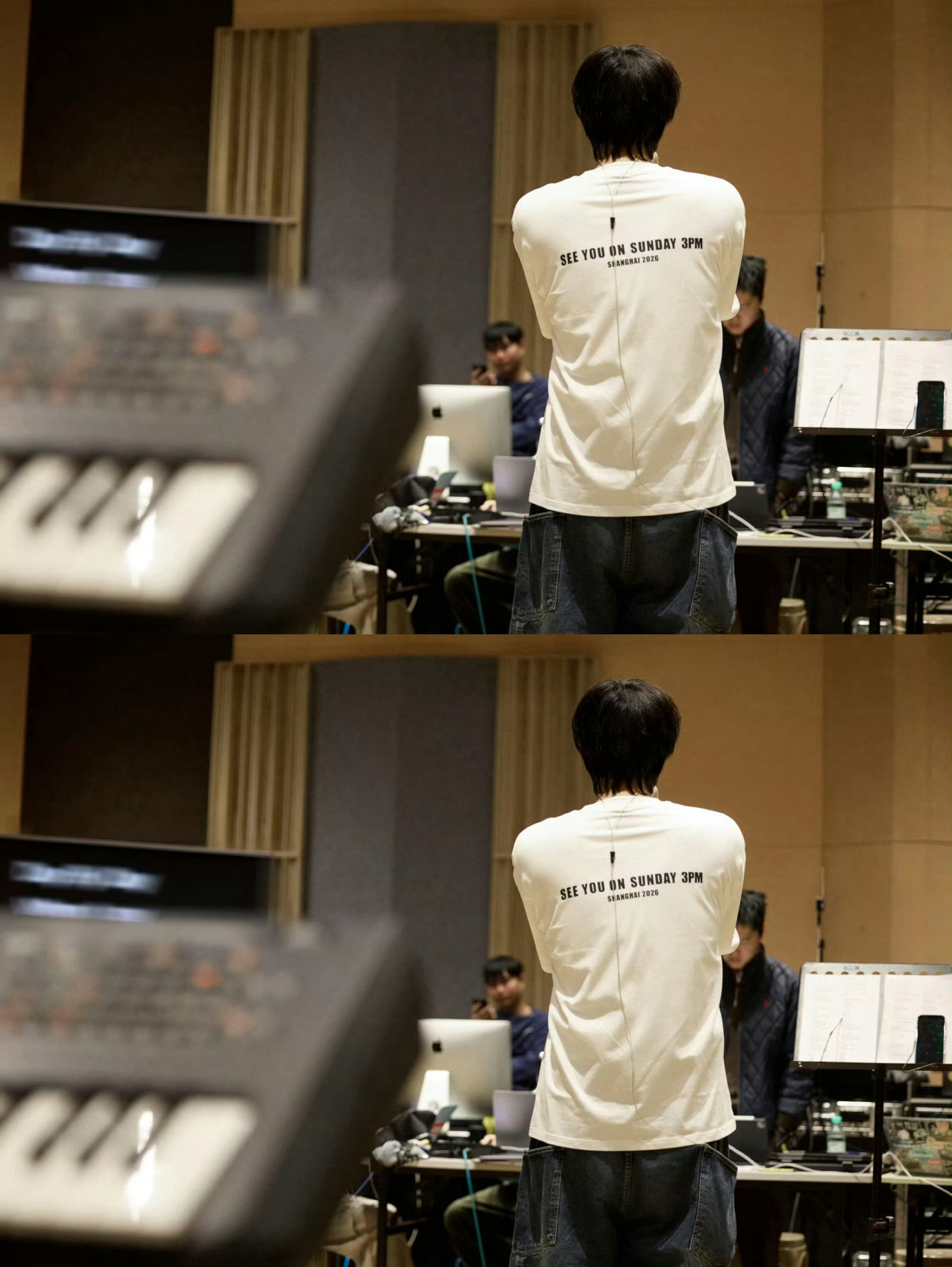 展轩生日会彩排照片 展轩生日会彩排照 白T顺毛 好温柔帅气 期待音乐会舞台