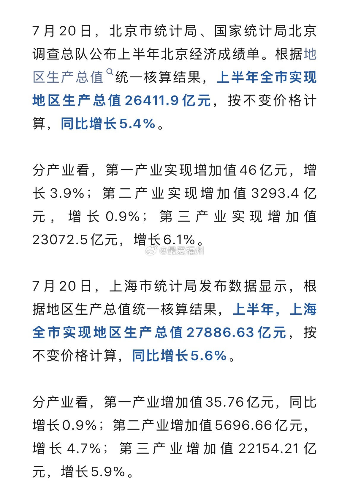 京沪上半年GDP增速都相当不错 