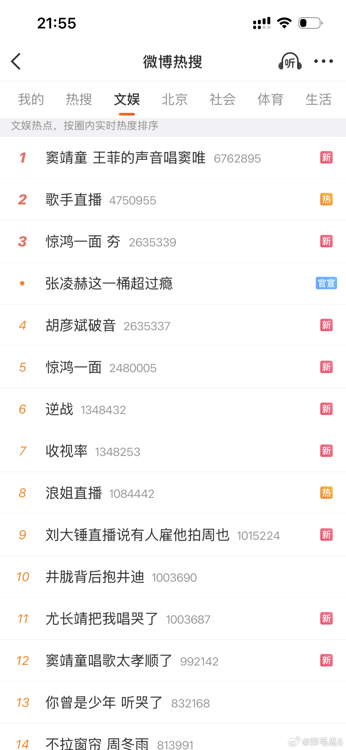 今晚的文娱榜，芒果两大综艺——浪姐和歌手承包了，芒果搞综艺还是有一套的！们今晚看