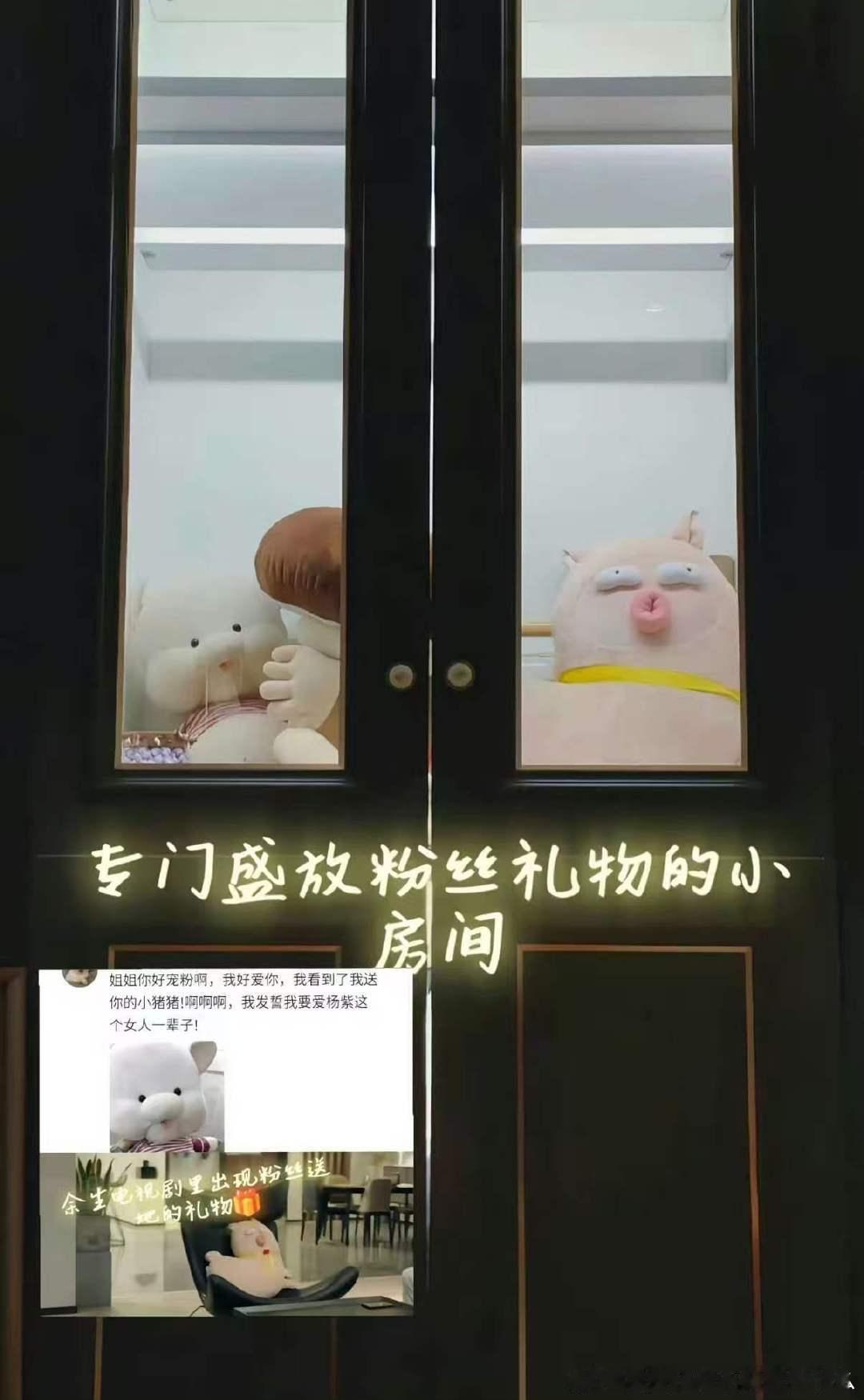 杨紫家里有专门盛放粉丝心意的房间杨紫家里有专门放粉丝礼物的房间 哎一古 