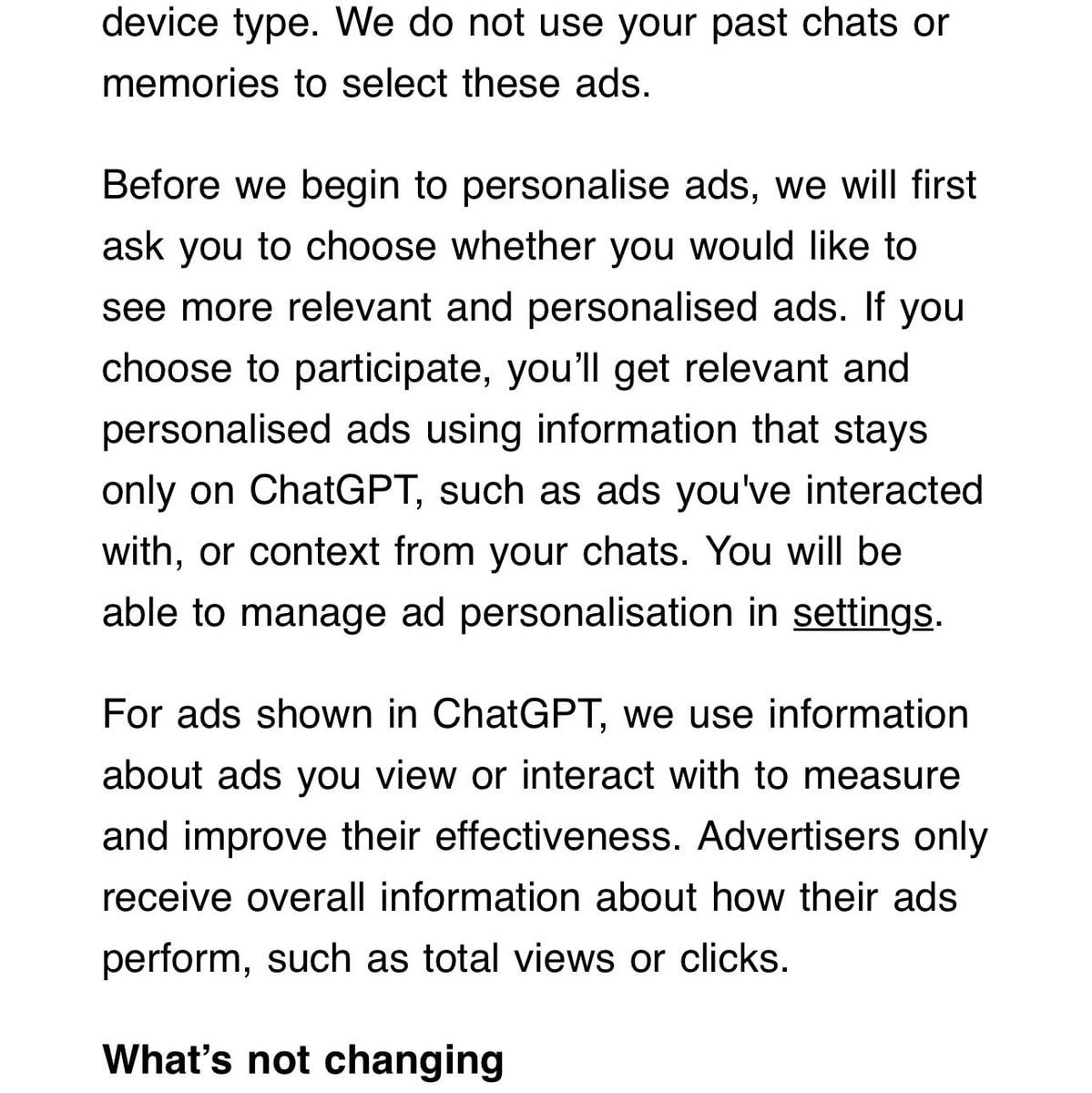 ChatGPT 的隐私政策正在悄悄改版，广告本身正在扩区铺向更多用户，但其中"广