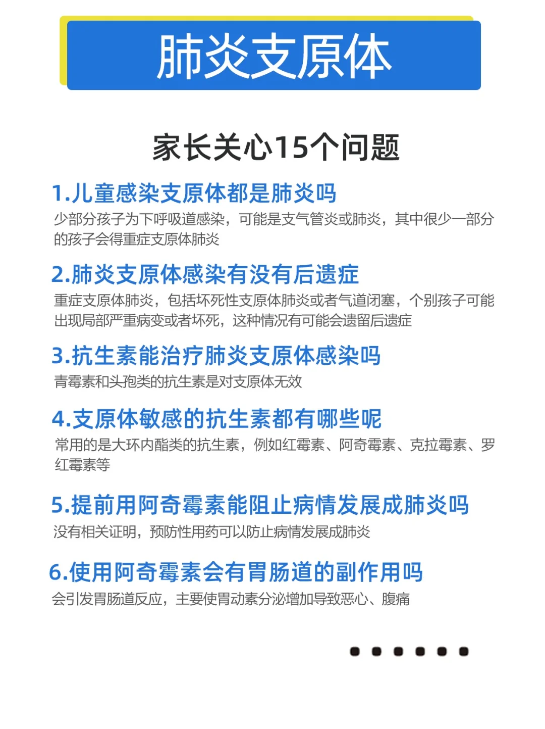 肺炎支原体，家长关心1️⃣5️⃣个问题