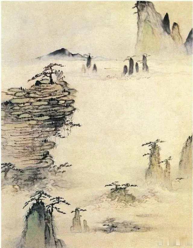 石涛山水画。石涛(1642～1708)石涛工诗文，善书画。其画擅山水，兼工兰竹。