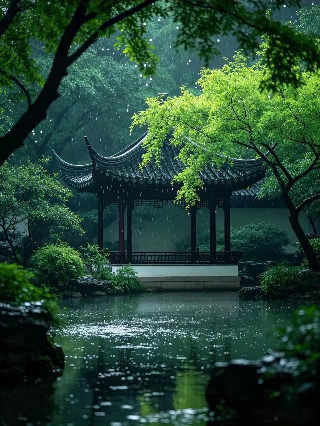 上联：夜雨新滋千树绿，
下联：晨风得意梨花白。这下联与上联对仗工整，意境清新，真