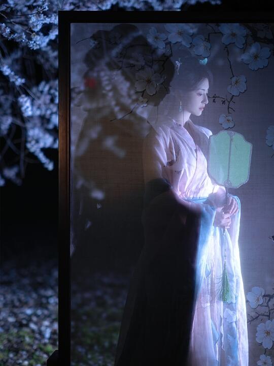 月光下的侍女图