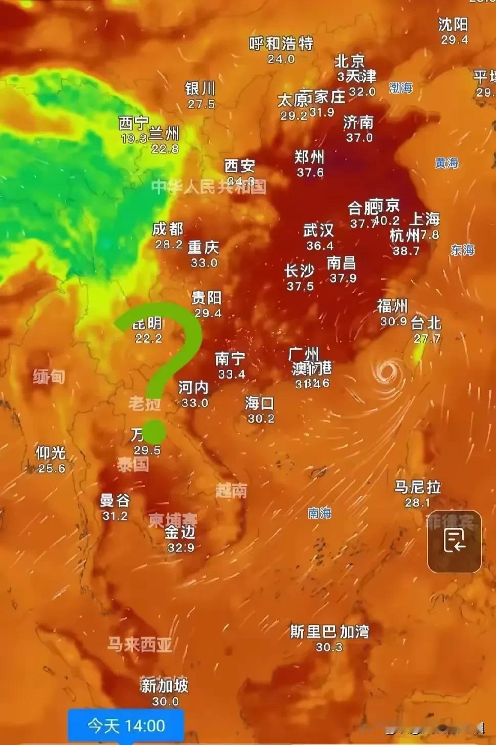 副热带高压带在北方汇集，但是看看天气预报，就有点恐怖。处于赤道附近的新加坡、曼谷
