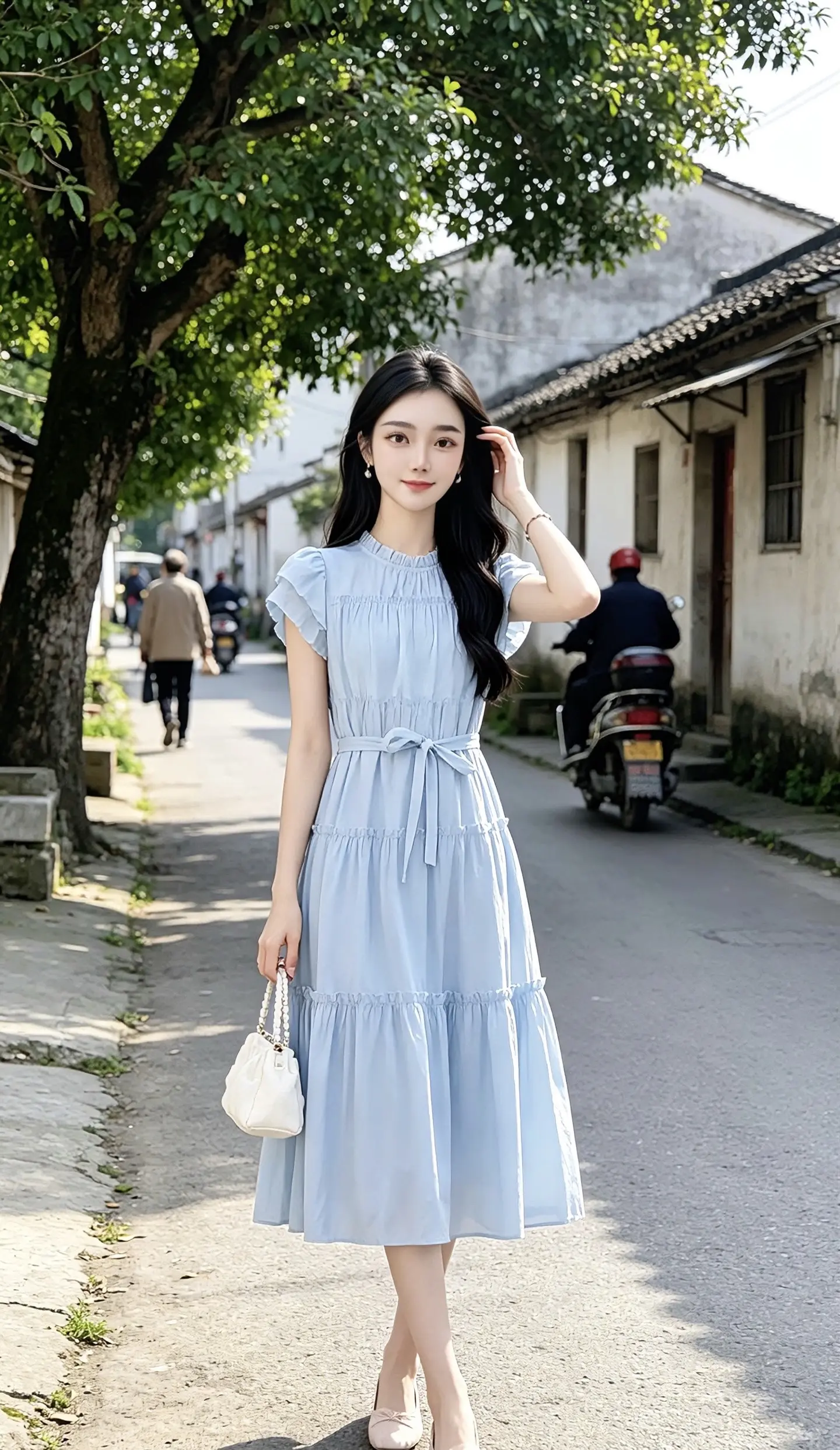 温柔蓝色连衣裙 适合夏季出游穿的甜美风连衣裙推荐 夏日的清凉感是连衣裙...