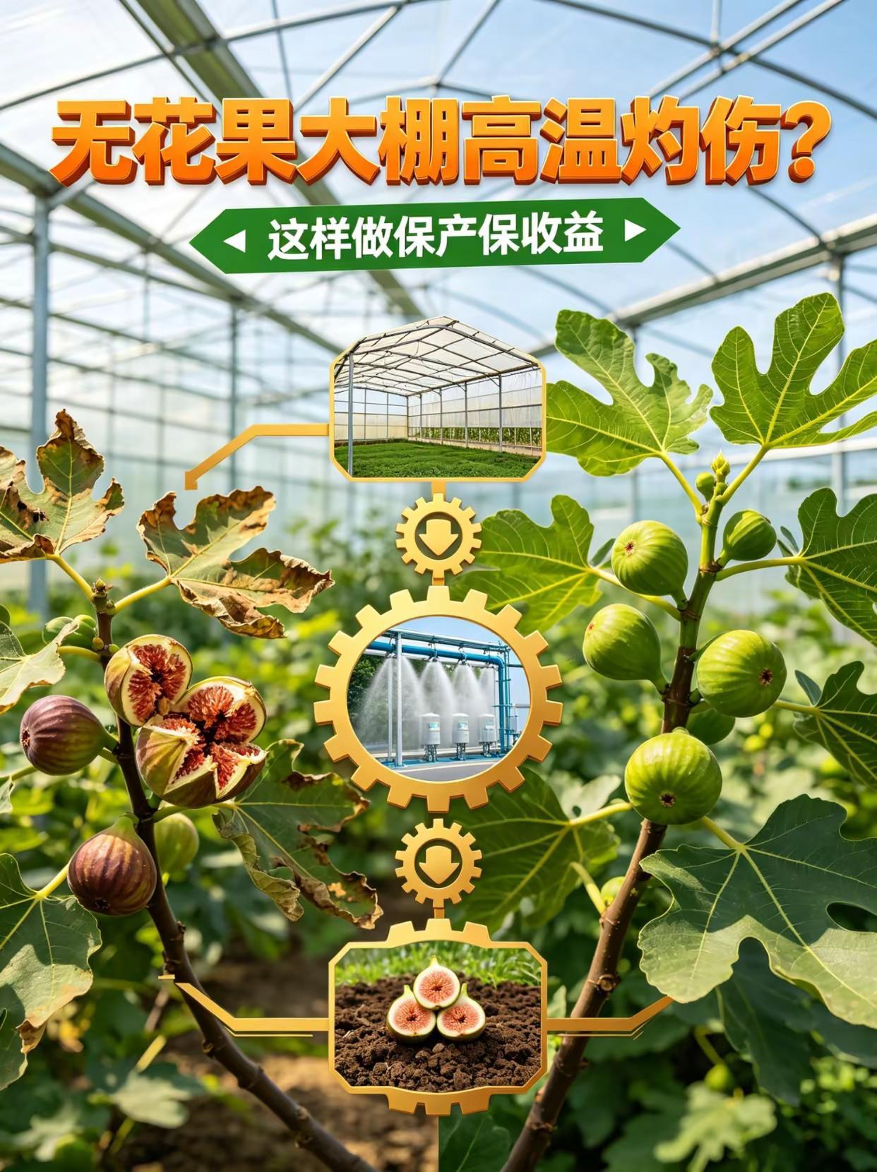 无花果大棚高温灼伤？这样做保果保收益。无花果种植 大棚 高温