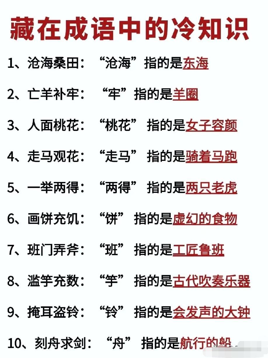 谁能想到，天天挂嘴边的成语，藏着这么多颠覆认知的冷知识！120个成语冷知识合集，