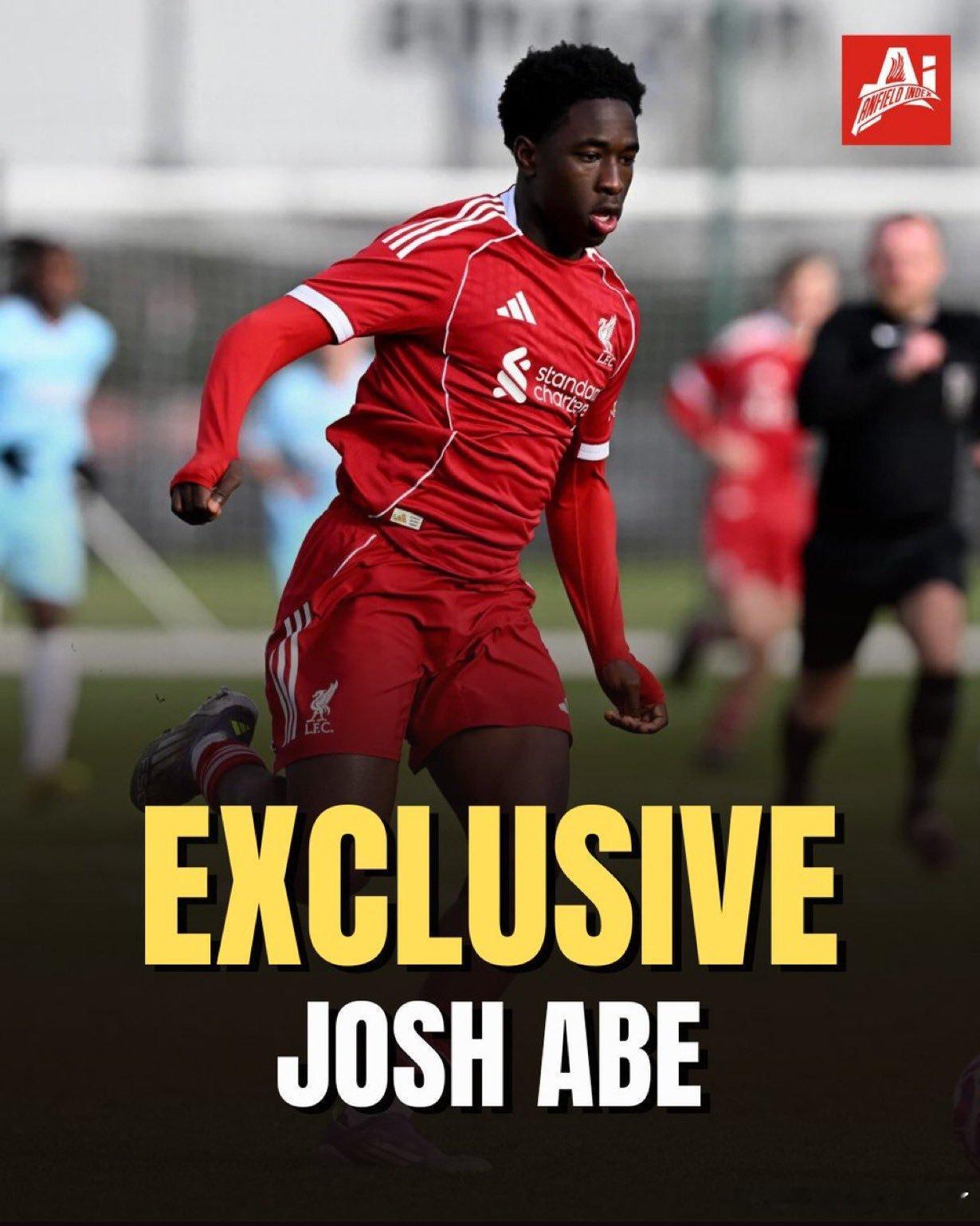 每日邮报记者斯蒂勒透露利物浦正面临一场青训新星乔什·阿贝的留队争夺战，曼城与切尔