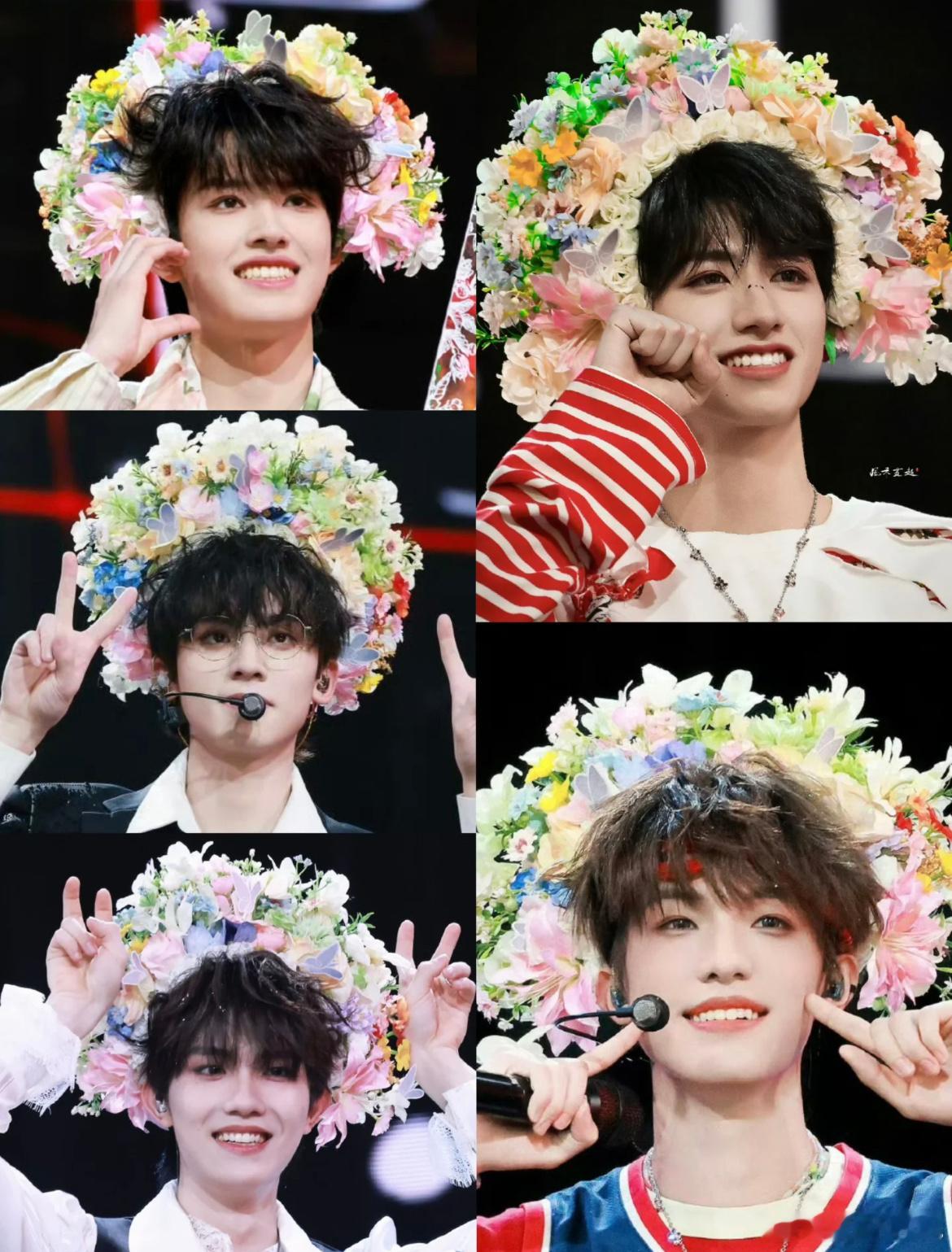 登陆少年TOP演唱会全员簪花造型🈶️朱志鑫张泽禹张极左航苏新皓，哪位美到你了 