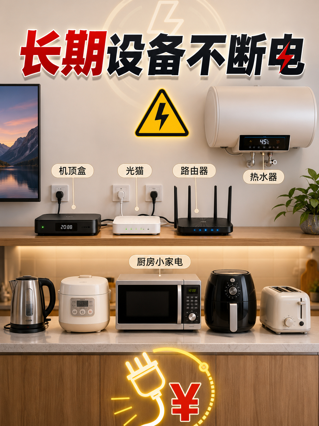 哪些家电是隐形电费刺客 我觉得最容易被忽略的还是机顶盒、光猫、路由器，还有热水器