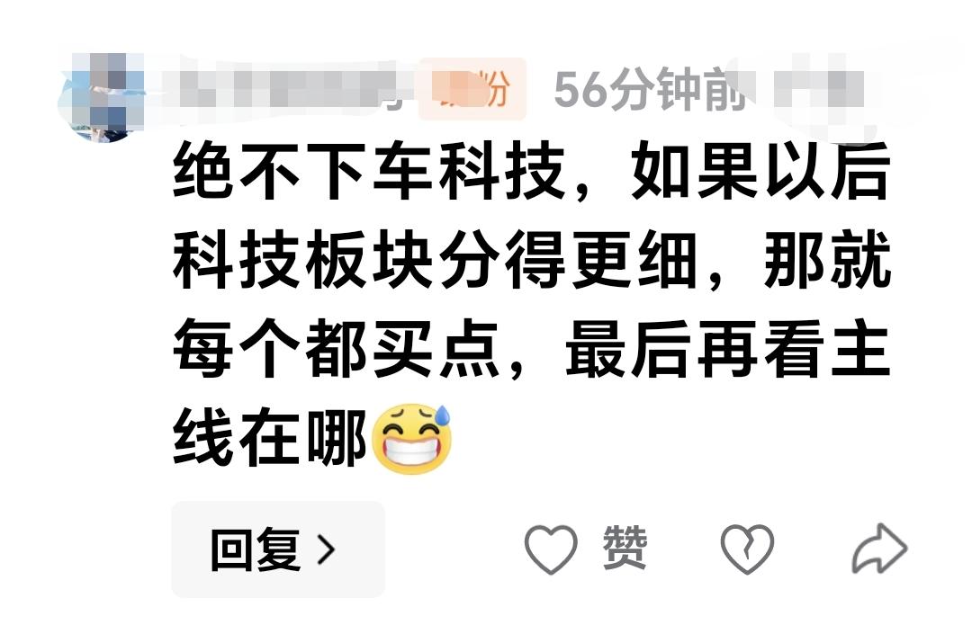 基金：绝不下车科技板块，如果以后科技板块分得更细，那就每个都买点，最后再看主线在