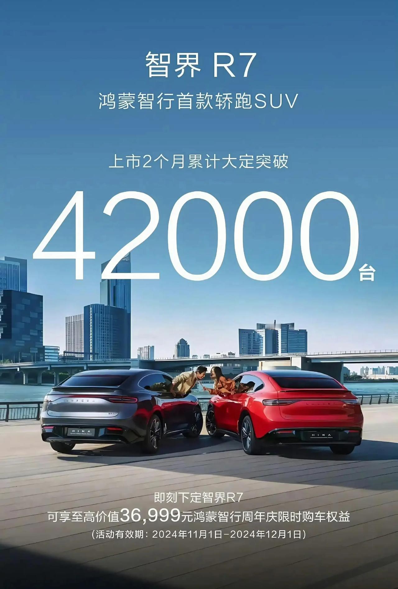 智界R7第2个月只有一万多点的订单？33天就破了三万大定，但两个月只有4万2，如