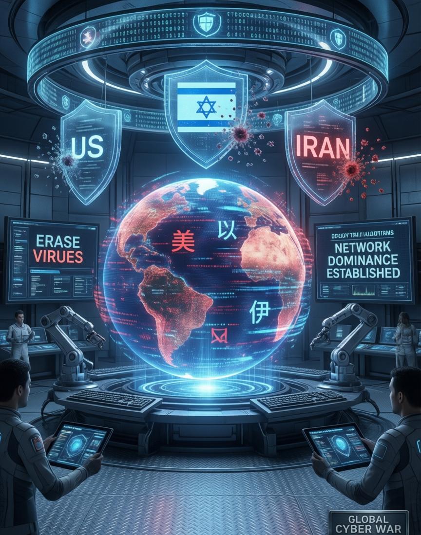 雅虎新闻3月2日报道了一个不太容易被肉眼看见的战场——美以对伊朗的军事行动，早就