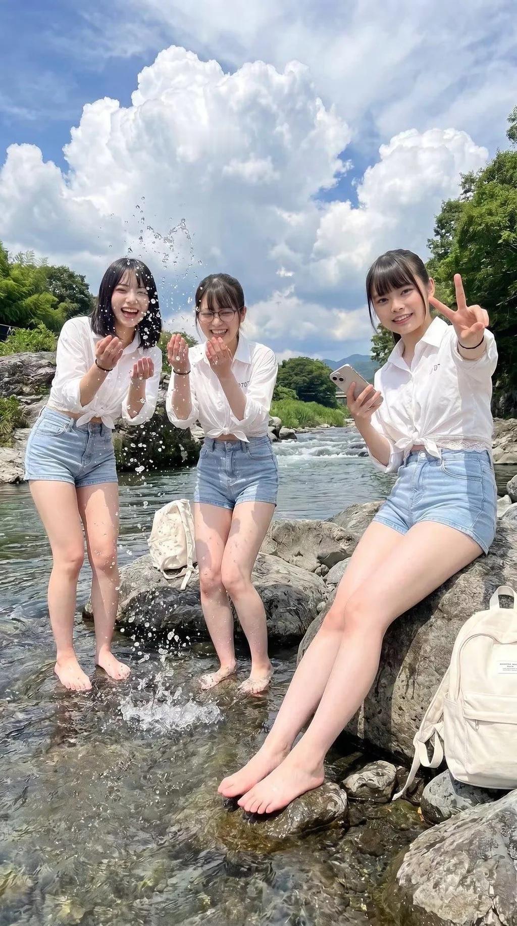 美女们玩开心了
