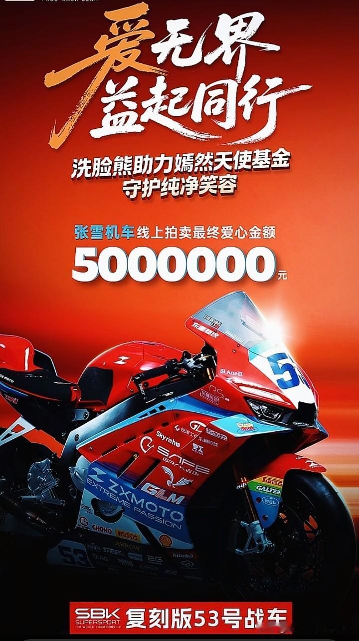 一次公益善行成就了三个人，500万的善款捐助让洗脸熊、张雪机车以及嫣然儿童医院都