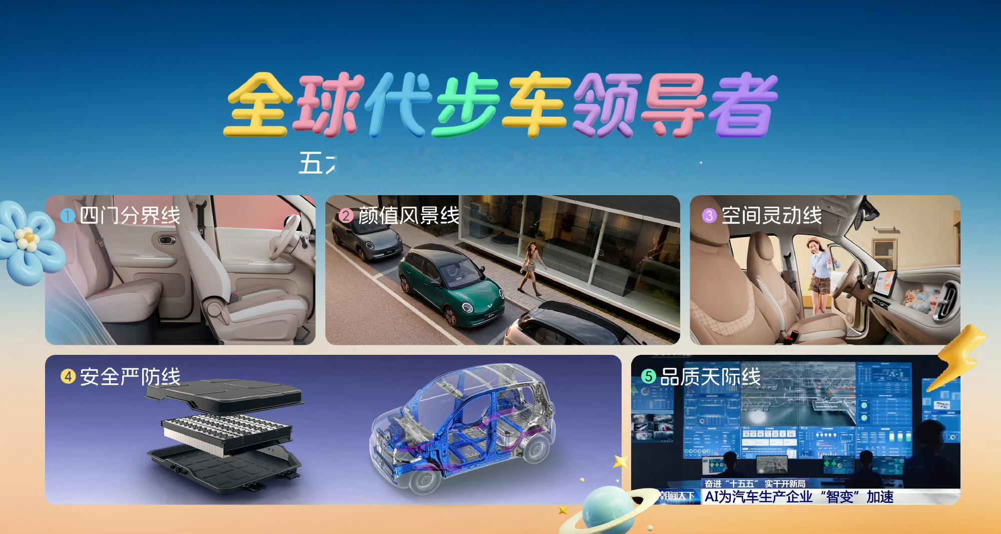 宏光MINIEV六周年了，正好也是五菱代步车300万用户盛典，主题是“缤纷生活 