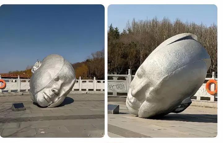 郑州这个“人头落地”雕塑，到底是谁的“Dream”？

一个斜躺在地、被分割成几