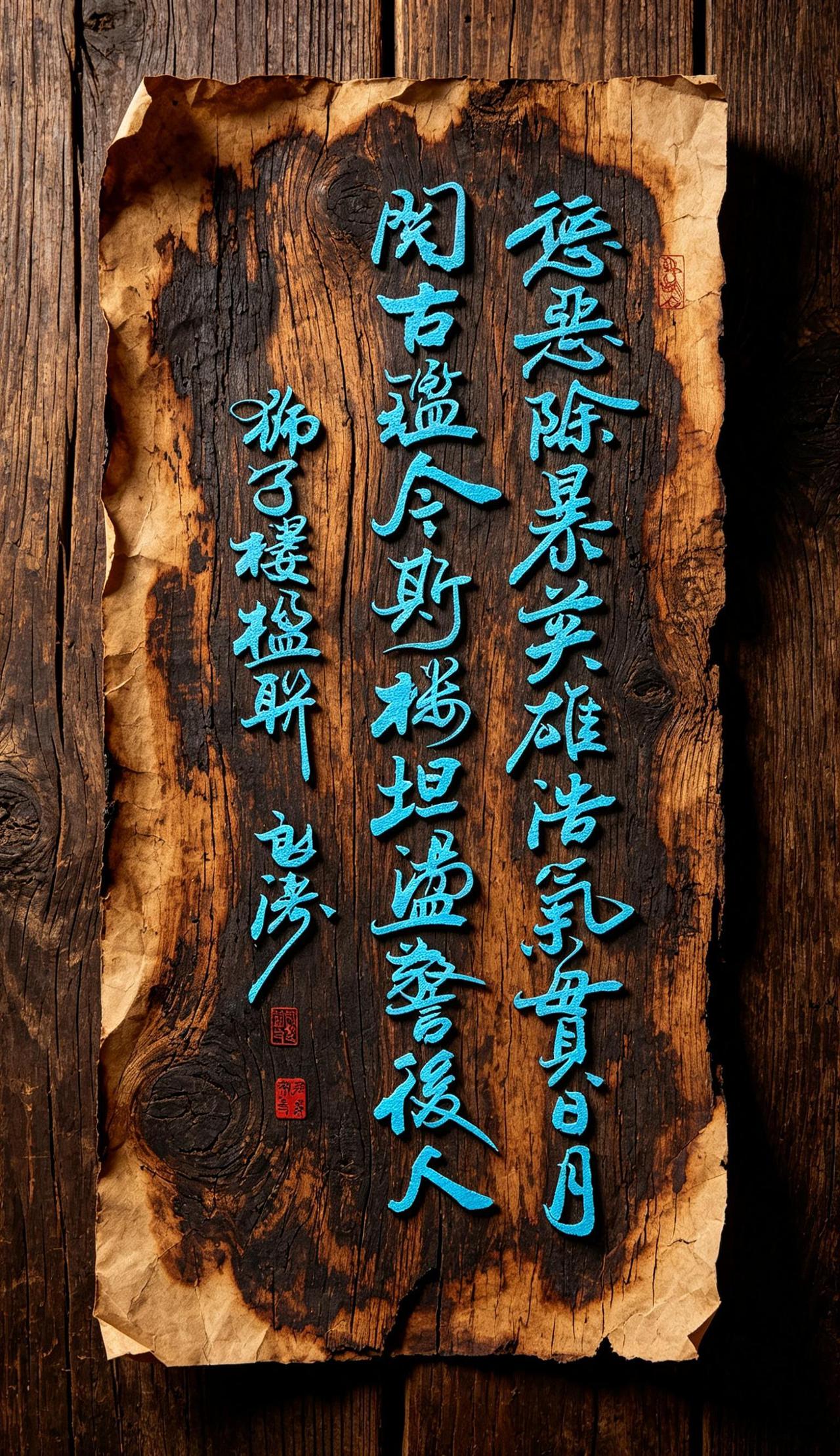 AI蓝字焦木狮子楼楹联：“惩恶除暴英雄浩气贯日月，阅古鉴今斯楼坦荡警后人。” 抖
