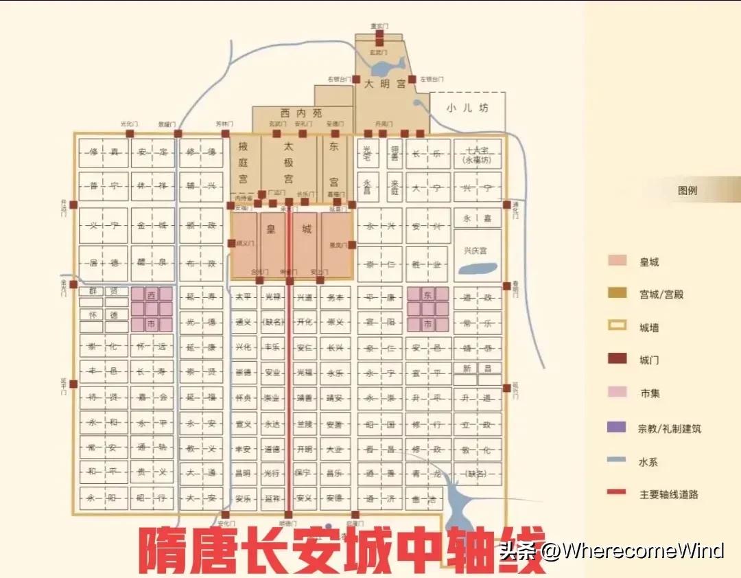 四大古都的历史中轴线中，
长安，北京，南京都是正南正北，
唯有洛阳是斜的，
这是