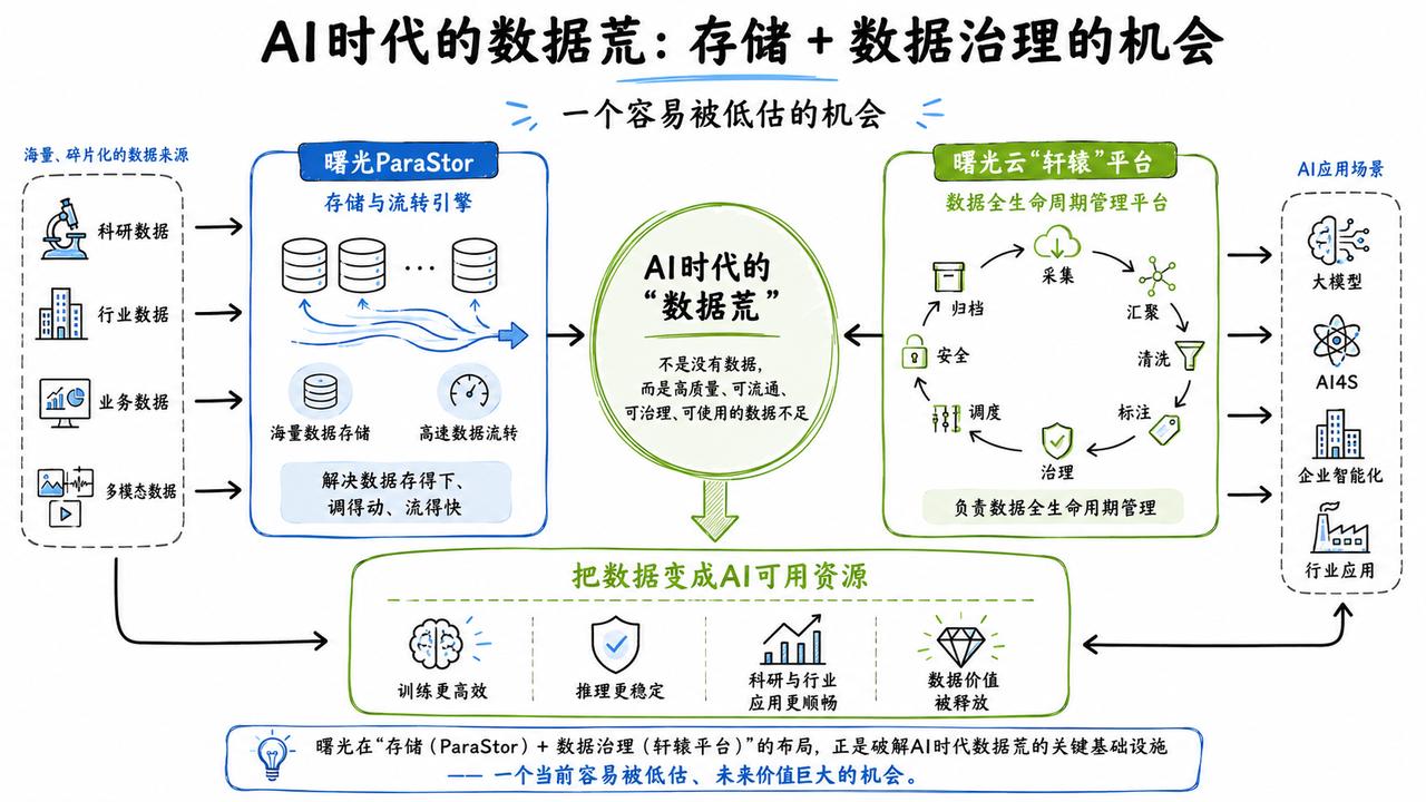 AI真正缺的不是数据，而是能用的好数据

中科曙光在存储和数据治理领域的布局，正