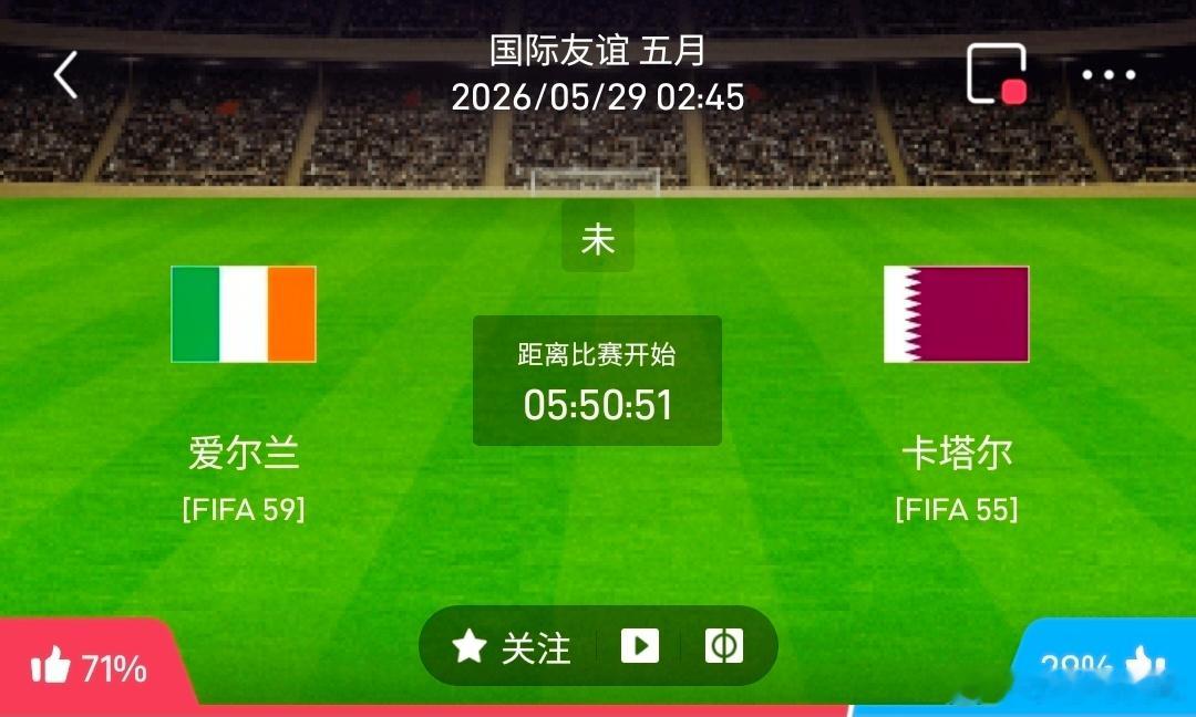 爱尔兰vs卡塔尔 1️⃣、爱尔兰 有利情报- 在历史交锋记录方面，爱尔兰队占据着