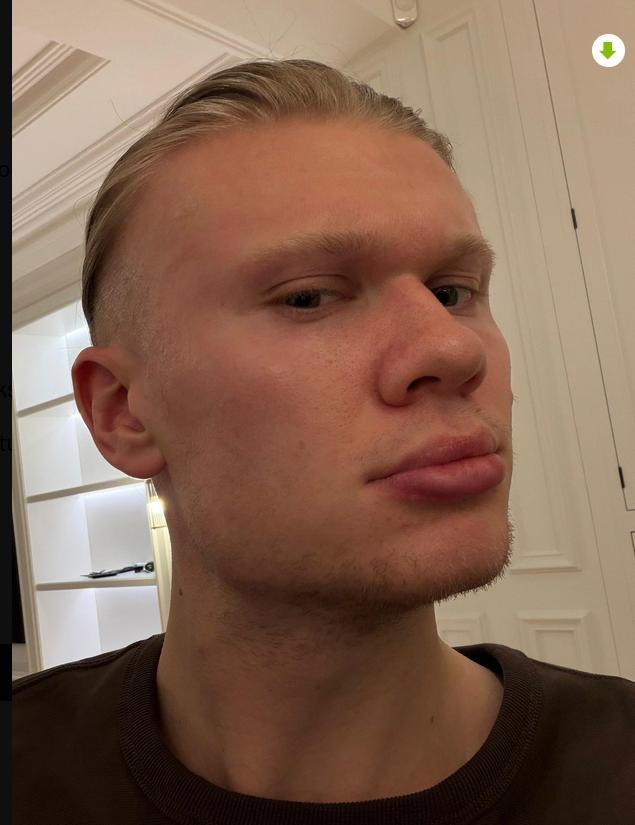 哈兰德发了个大头贴自拍，说自己胡子长得慢....有个网友给他P了个大胡子，结果发