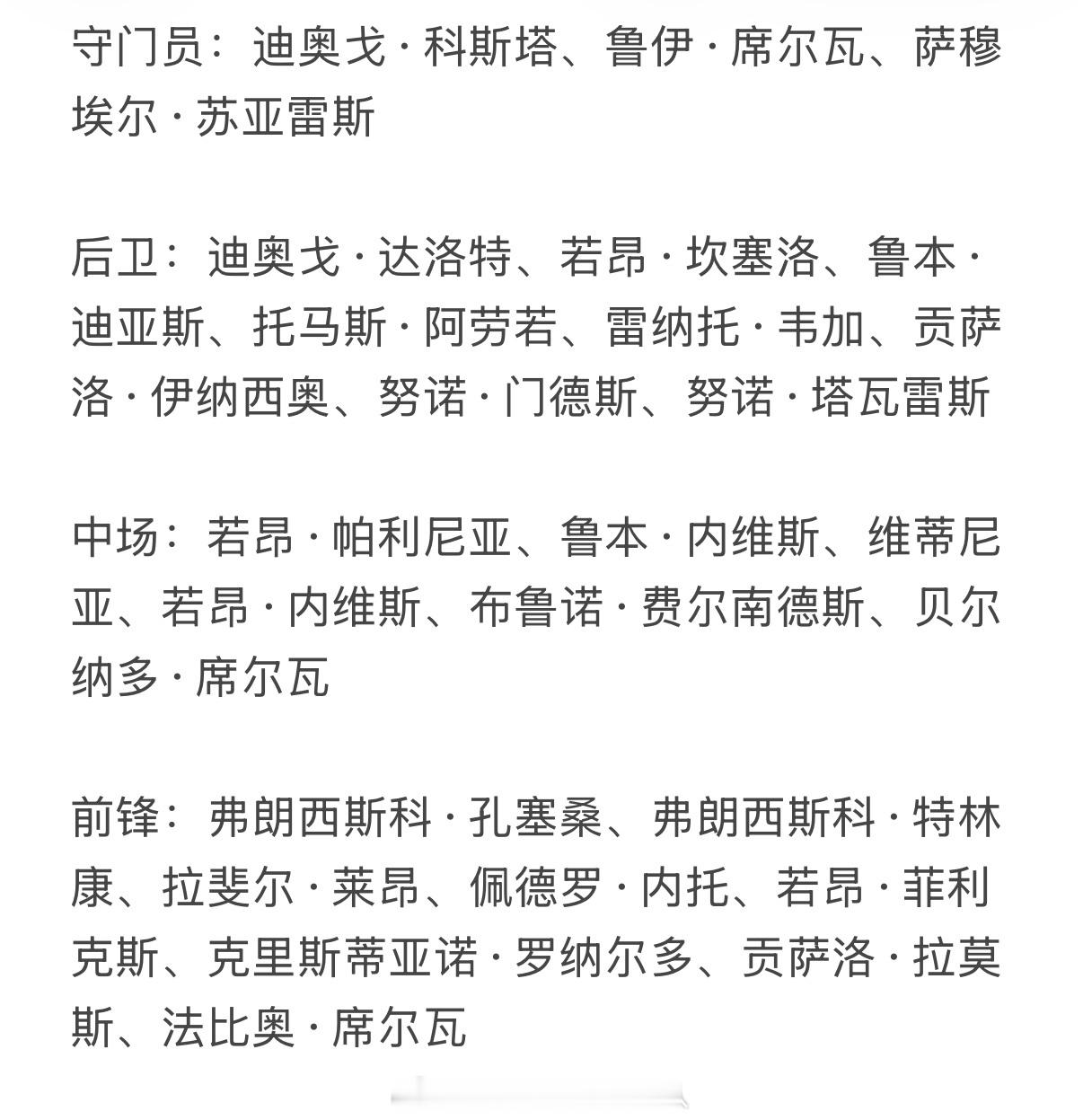 大名单出来了！ ​​​