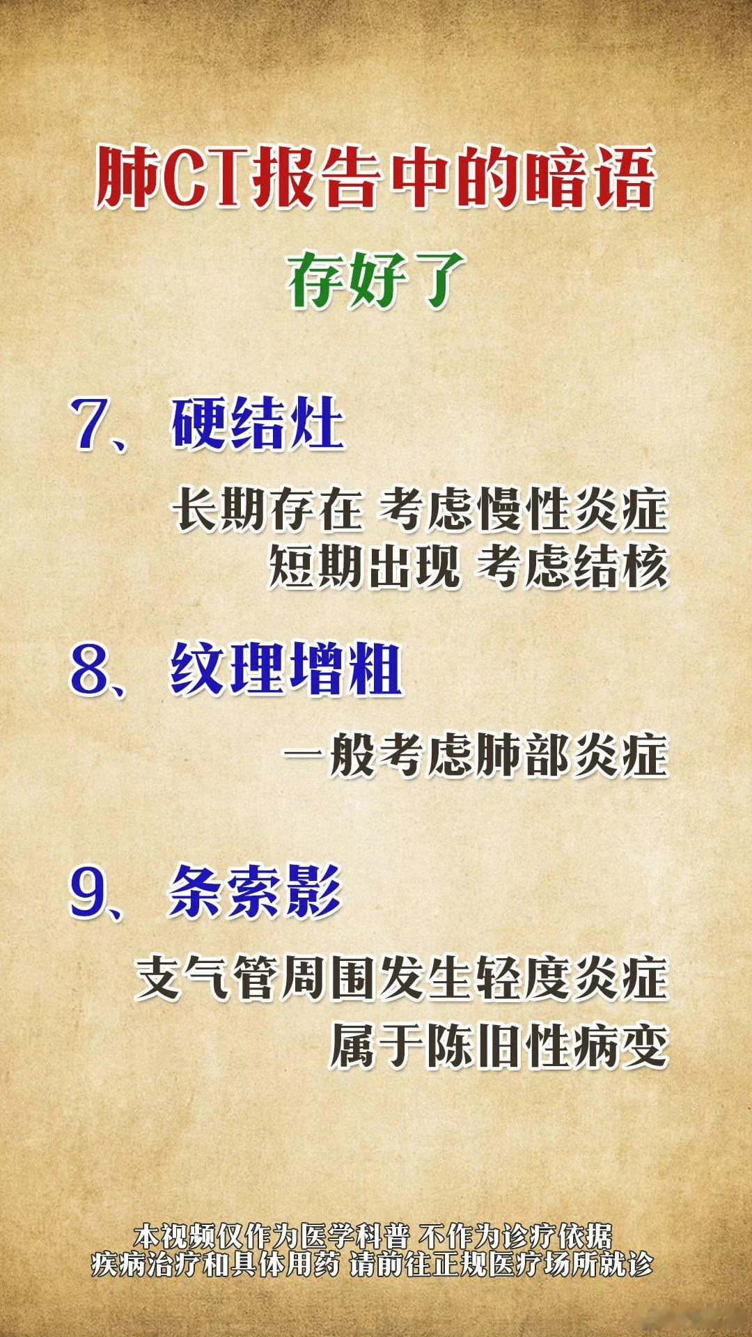 肺CT报告的12种暗语，一次性讲清楚！（仅供参考，请遵医嘱） 