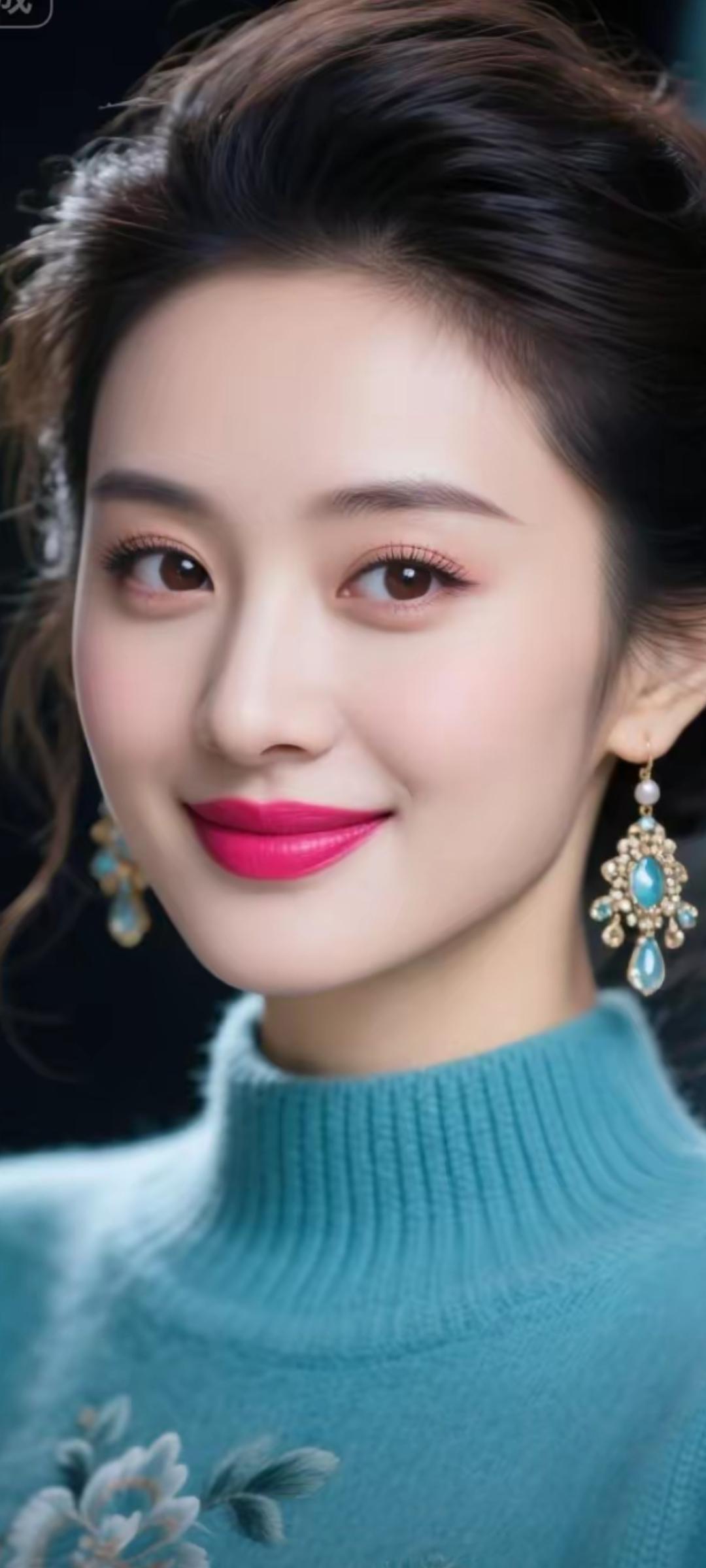 优雅蓝调，温柔微笑，绽放迷人光彩！