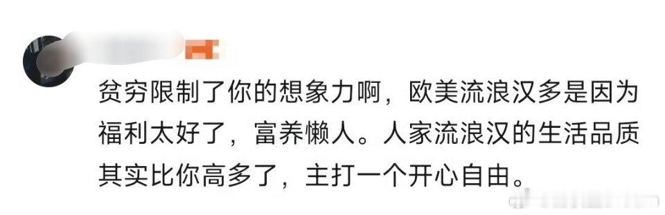 “欧美流浪汉生活品质高” 