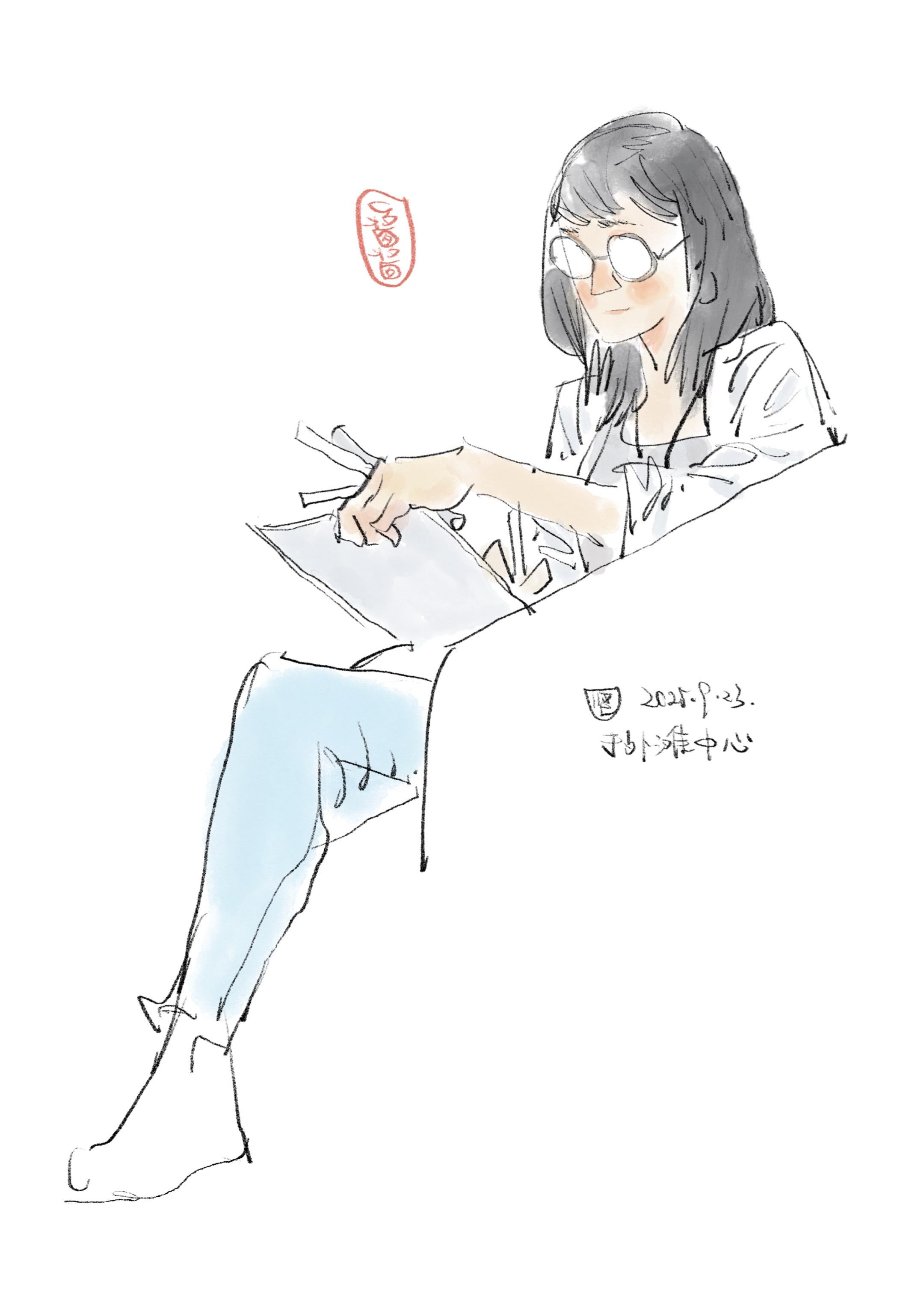 摩都约绘✏️。昨天下午和几位画友相约在一个视野很好的地方，交流和画画。...