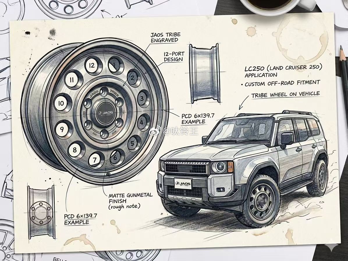 JAOS TRIBE最经典的洞洞轮毂，新规格18x8.5j et45 6x139