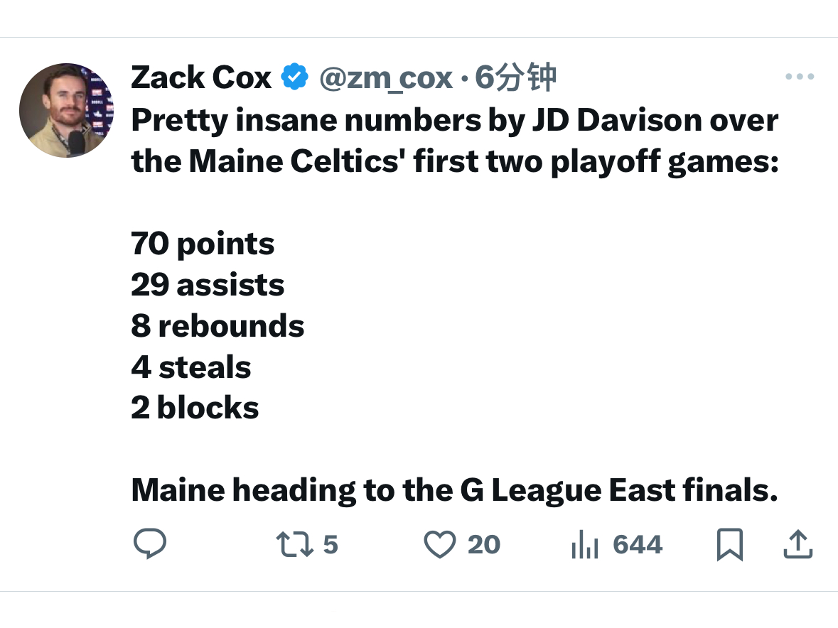 缅因州凯尔特人 JD Davison Continues To Prove Wh