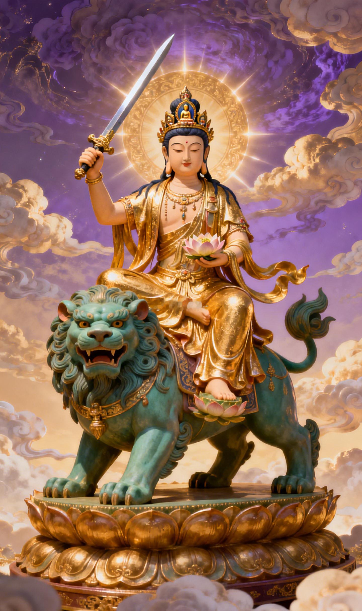 合十默祝，祈文殊菩萨保佑学运大开。让之前背过的书、刷过的题全都不白费，发榜的那天