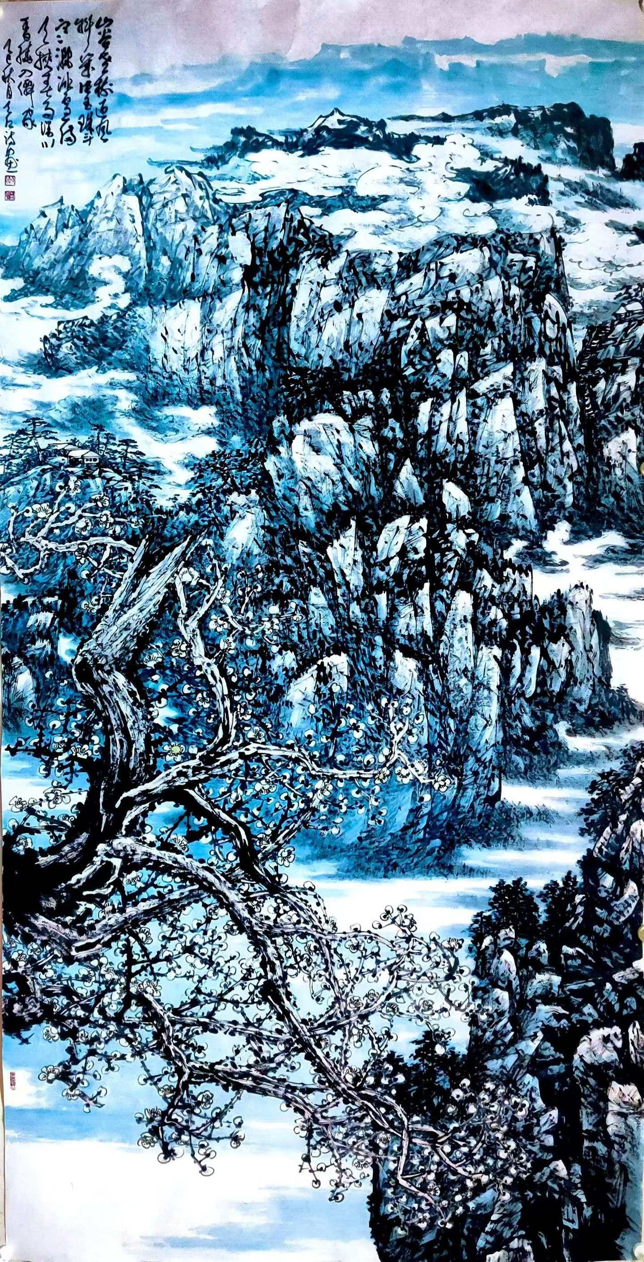 请欣赏武威市丁天仁先生的一幅山水画