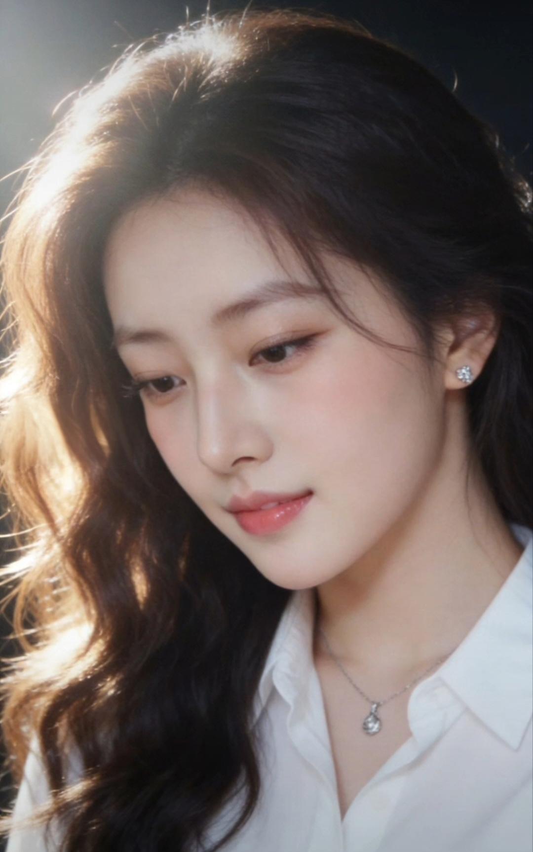 温柔的光影下，少女沉思的瞬间。