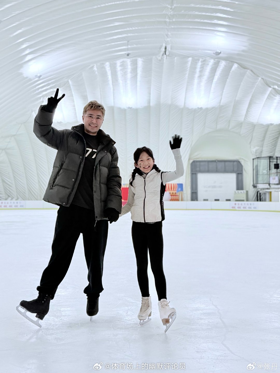 上冰“陪练”qiqi爸搞的像模像样的我的日常plog花样滑冰 （