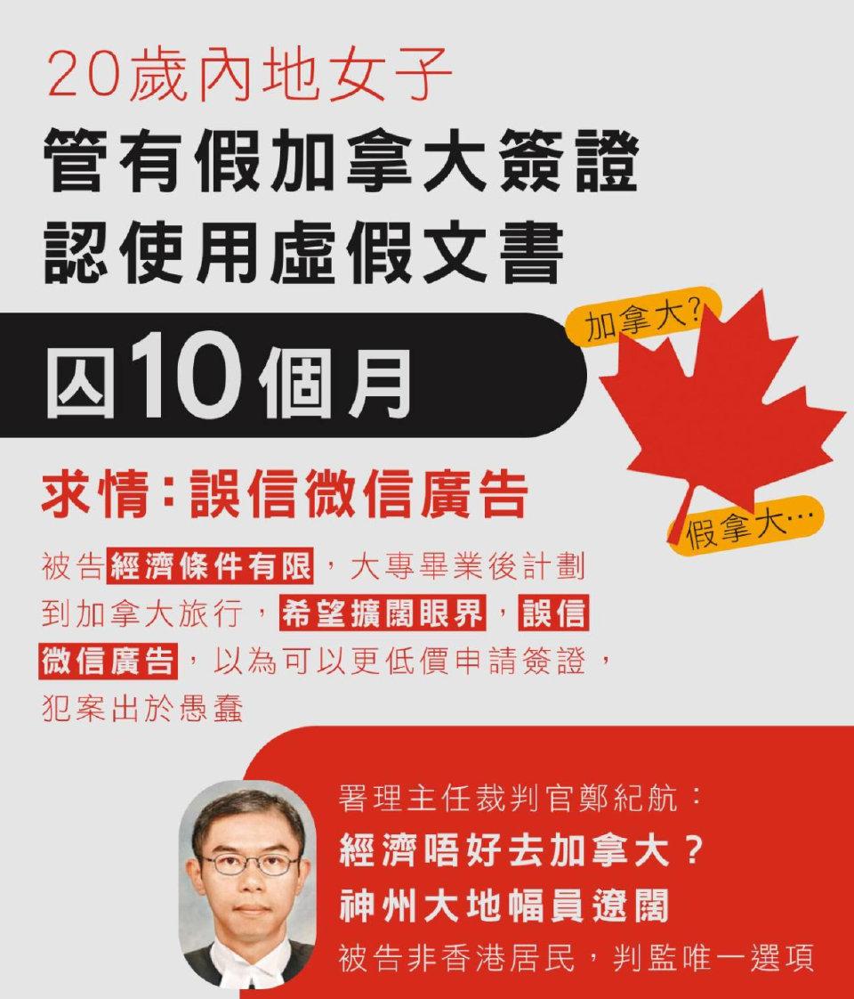 20岁内地女子被控“使用虚假文书”判刑。

被告刘艳（20岁，持中华人民共和国护