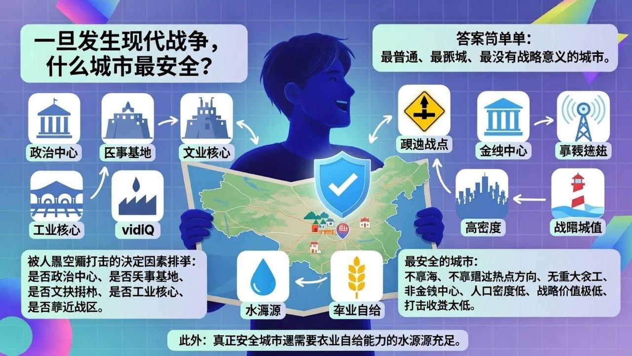 一旦发生现代战争，什么城市最安全？

答案很简单: 最普通、最边缘、最没有战略意