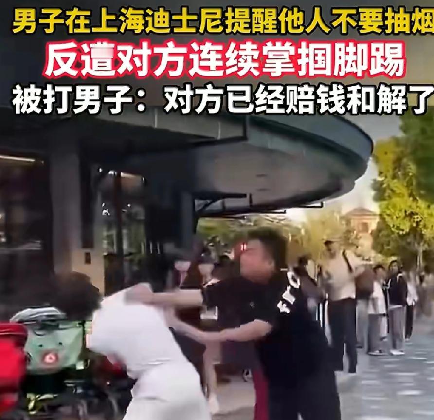 上海迪士尼劝烟被打，官方通报来了：打人者赔钱、道歉，双方已经和解。
 
4月26