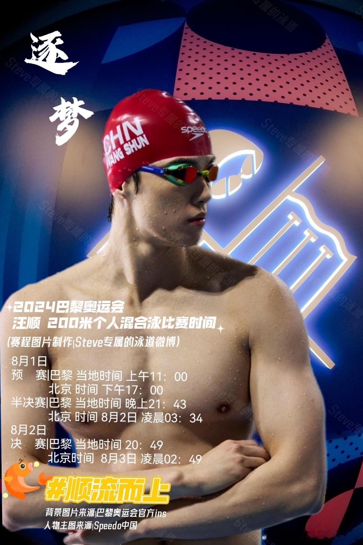 #汪顺[超话]#[全力以赴] #顺流而上# 逐梦巴黎 |#巴黎奥运会中国体育代表