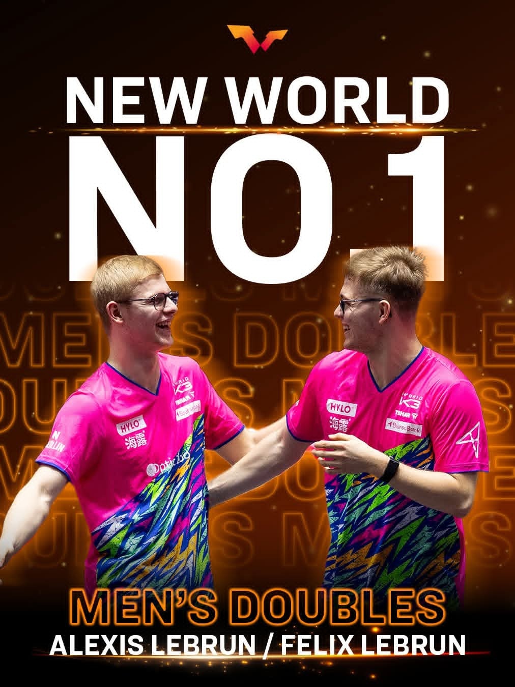 男双重返世界第一 这下累计时长满一年了 