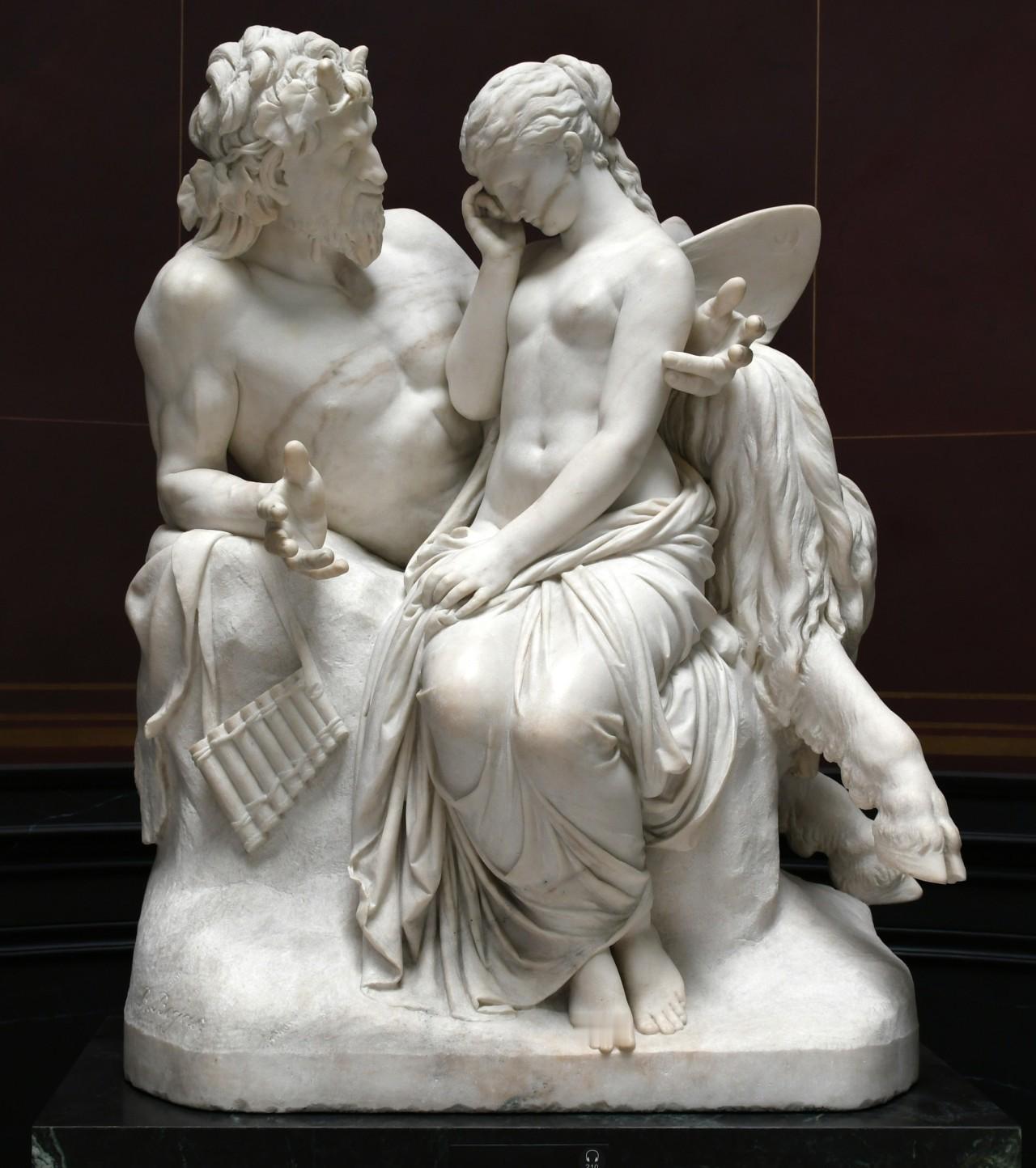 潘恩安慰普赛克，1858年，德国雕塑家Reinhold Begas 