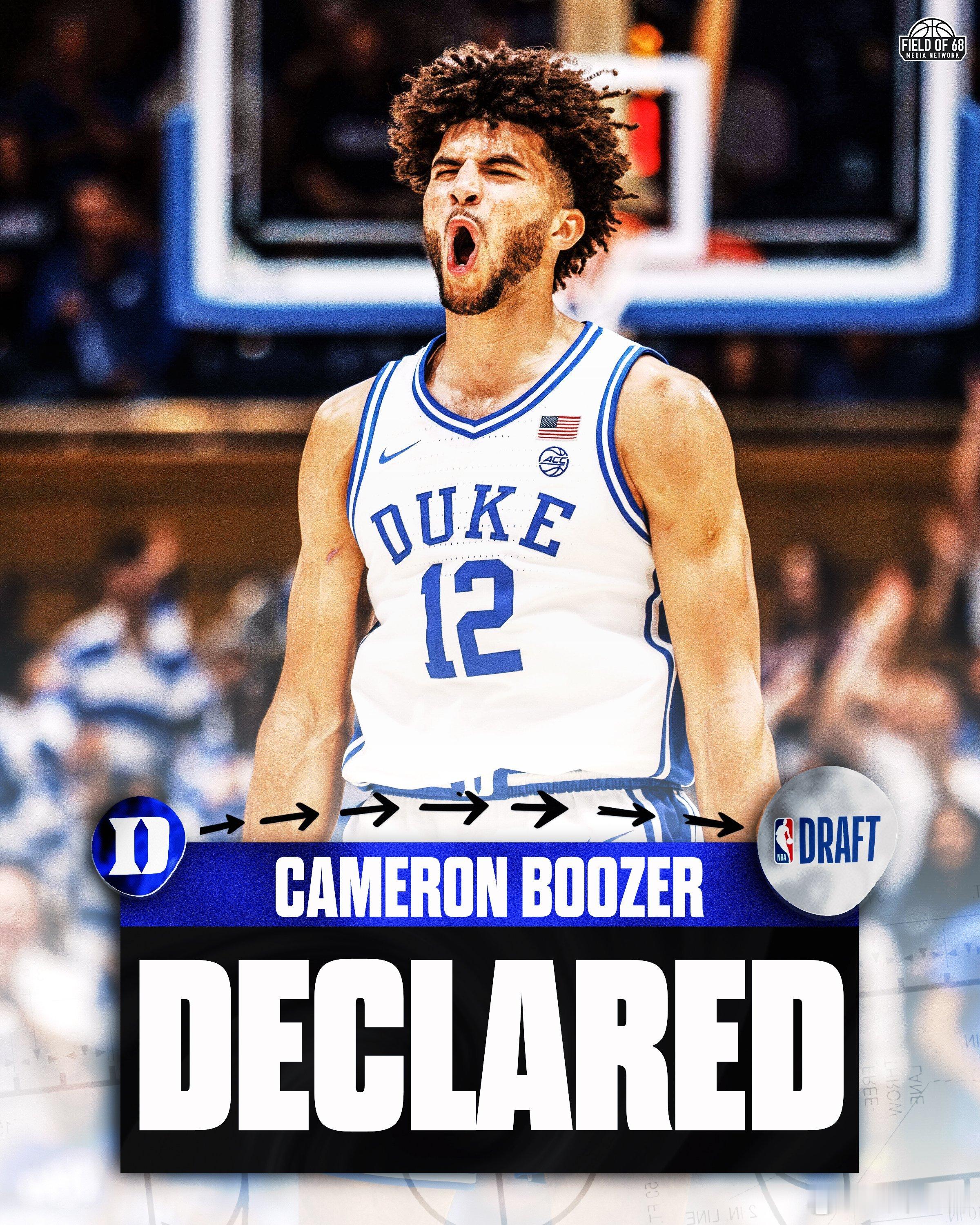 MFFL 卡梅隆·布泽尔￼正式宣布参加2026年NBA选秀。我牛的杜克球员会+1