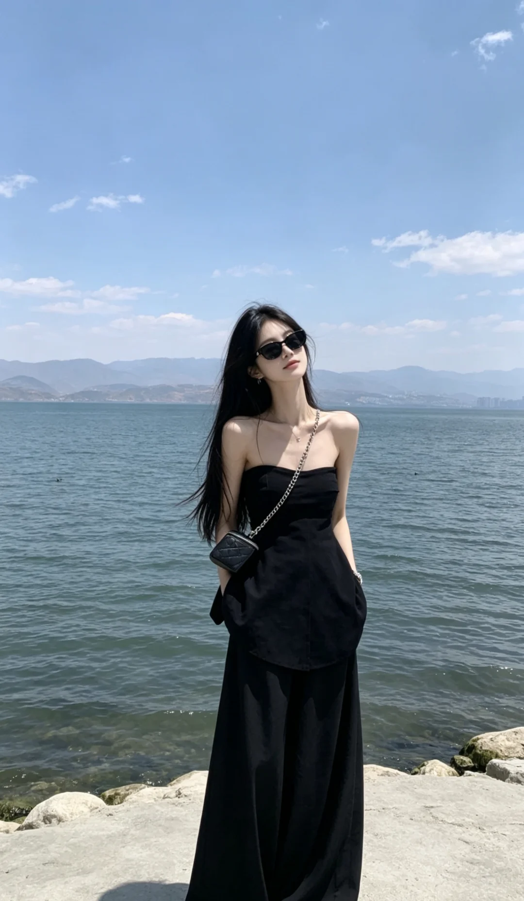 黑色显瘦穿搭