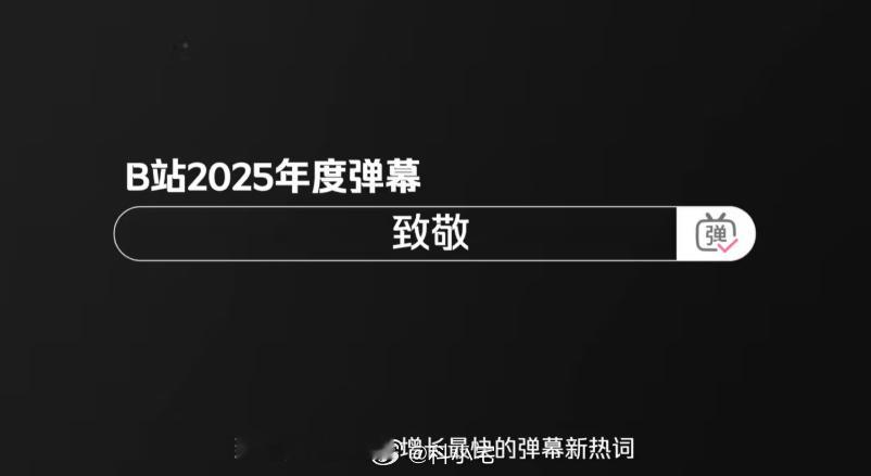 B站 2025 年度弹幕公布，“致敬”被发送超 2282 万次，80% 为 00