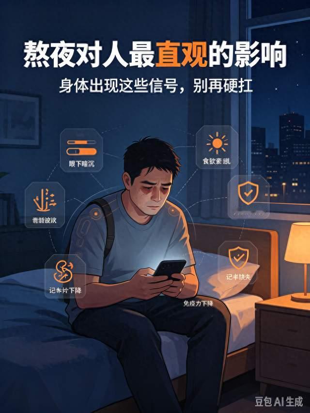 熬夜对身体伤害最直观的5个信号，很多人全都中招